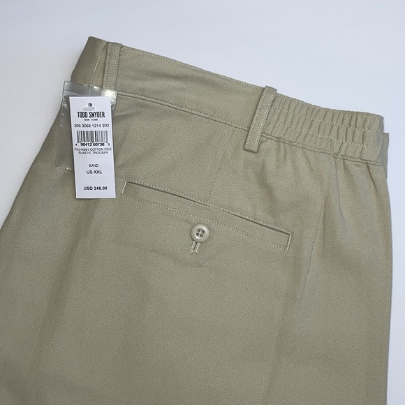 Todd Snyder Other - NEW Todd Snyder Cotton Side Elastic Trousers Mens XXL Sand Beige Italian Fabric